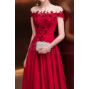 Robe Cocktail Midi Rouge Framboise Chic Haut Transparent Et Dentelle Délicate - Ref C992 - 04