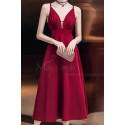 Burgundy Corset Open Back Sexy Prom Dress - Ref C993 - 02