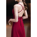 Burgundy Corset Open Back Sexy Prom Dress - Ref C993 - 03