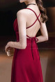 Burgundy Corset Open Back Sexy Prom Dress - Ref C993 - 03