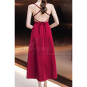 Burgundy Corset Open Back Sexy Prom Dress - Ref C993 - 05