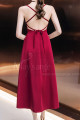 Burgundy Corset Open Back Sexy Prom Dress - Ref C993 - 05