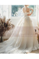 Off The Shoulder Corset Ivory Wedding Dress With Applique - Ref M069 - 05