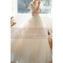 Off The Shoulder Corset Ivory Wedding Dress With Applique - Ref M069 - 02