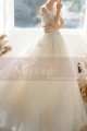 Off The Shoulder Corset Ivory Wedding Dress With Applique - Ref M069 - 02