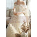 Off The Shoulder Corset Ivory Wedding Dress With Applique - Ref M069 - 07