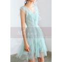 Short Mint Green Party Dress In Ruffles - Ref C994 - 03