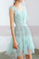 Short Mint Green Party Dress In Ruffles - Ref C994 - 03