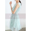 Short Mint Green Party Dress In Ruffles - Ref C994 - 05