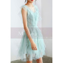 Short Mint Green Party Dress In Ruffles - Ref C994 - 06