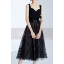 Midi Black Elegant Gown With Star Tulle Skirt - Ref C995 - 04