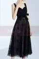 Midi Black Elegant Gown With Star Tulle Skirt - Ref C995 - 05