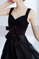 Midi Black Elegant Gown With Star Tulle Skirt - Ref C995 - 06