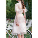 Ruffled Sleeves Tulle Pink Ball Gown Dress With Rhinestones - Ref C996 - 04