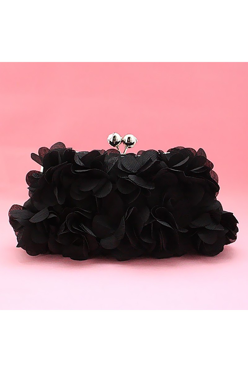 Sac a main pochette soirée noire - Ref SAC161 - 01 Sac a main pochette soirée noire - Ref SAC161 - 01