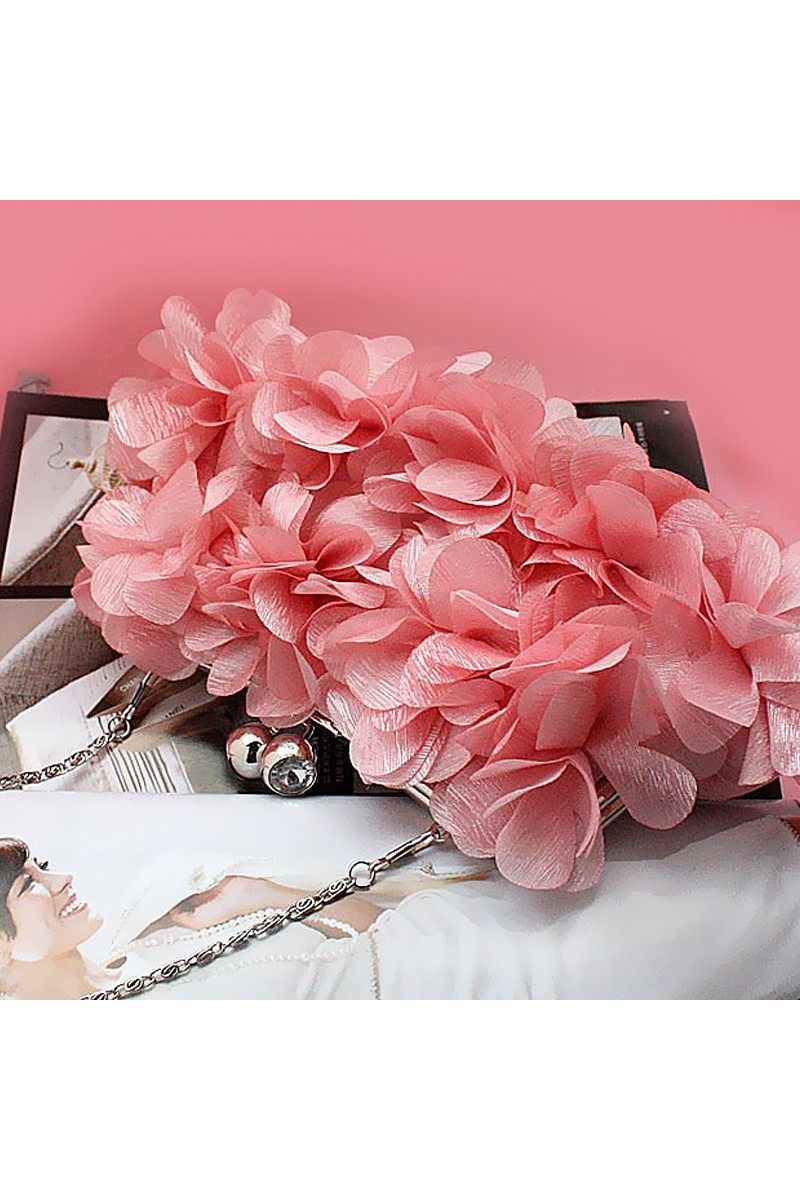 Romantic flower cheap pink evening bag - Ref SAC165 - 01