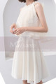 Ivory Short Party Dress With Lace Cape - Ref C1921 - 05