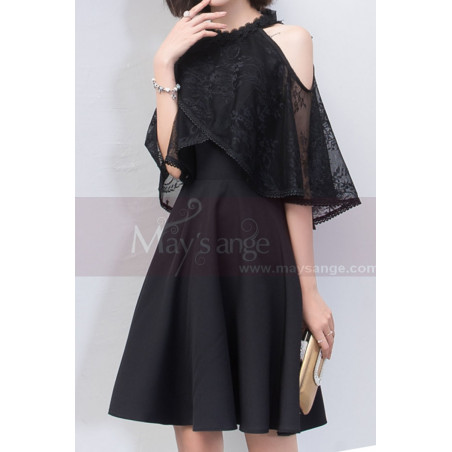 Short Occasion Dresses With Lace Cape
