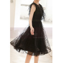 Sheer-Yoke Elegant Black Evening Dresses - Ref C998 - 02