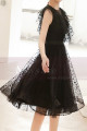 Sheer-Yoke Elegant Black Evening Dresses - Ref C998 - 02