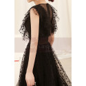 Robe Courte Cocktail Noire A Pois Avec Sa Jupe Virevoltante - Ref C998 - 03