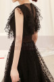 Sheer-Yoke Elegant Black Evening Dresses - Ref C998 - 03