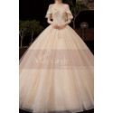 Luxury Off The Shoulder Champagne Wedding Dress Ball Gown - Ref M081 - 02