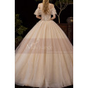 Luxury Off The Shoulder Champagne Wedding Dress Ball Gown - Ref M081 - 03