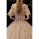 Luxury Off The Shoulder Champagne Wedding Dress Ball Gown - Ref M081 - 06