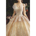 Robe Princesse Mariage De Luxe Champagne Dorée - Ref M080 - 04