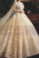 Chic Sparkling Champagne Strapless Princess Bridal Gown - Ref M080 - 06