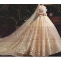 Chic Sparkling Champagne Strapless Princess Bridal Gown - Ref M080 - 07