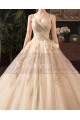 Modern Ad Luxurious Ivory Golden Princess Wedding Dress With Long Train - Ref M078 - 02