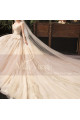 Modern Ad Luxurious Ivory Golden Princess Wedding Dress With Long Train - Ref M078 - 06