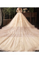 Modern Ad Luxurious Ivory Golden Princess Wedding Dress With Long Train - Ref M078 - 07