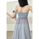 Strapless Short Chiffon Silver Grey Wedding-Guest Party Dress - Ref C1933 - 04