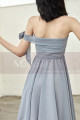 Strapless Short Chiffon Silver Grey Wedding-Guest Party Dress - Ref C1933 - 04