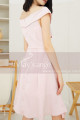 Pink Short Cocktail Dress With Mock Wrap-Skirt - Ref C1934 - 04