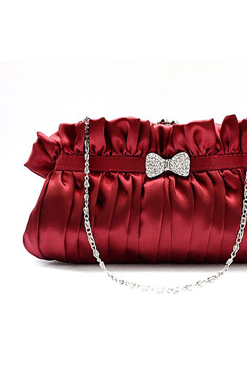 Burgundy evening bags with hand strap - Ref SAC179 - 01