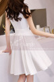 Short V-Neck White Evening Dresses - Ref C1937 - 04