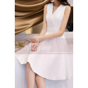 Short V-Neck White Evening Dresses - Ref C1937 - 06