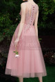 Tea-Length Pink Evening Gowns For Bridesmaid - Ref C1993 - 03