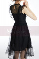 Dark Short Party Dress With Yoke - Ref C1940 - 03