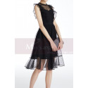 Dark Short Party Dress With Yoke - Ref C1940 - 04