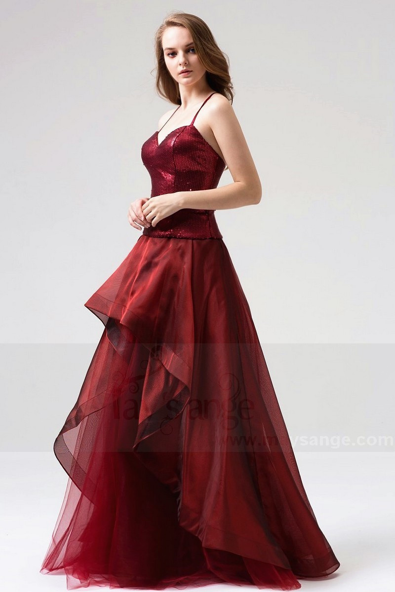 copy of Long Chiffon Evening Dress With Rhinestone Straps - Ref L816PROMO - 01