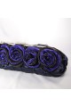 Sac soirée fleurs noir et violet - Ref SAC195 - 02
