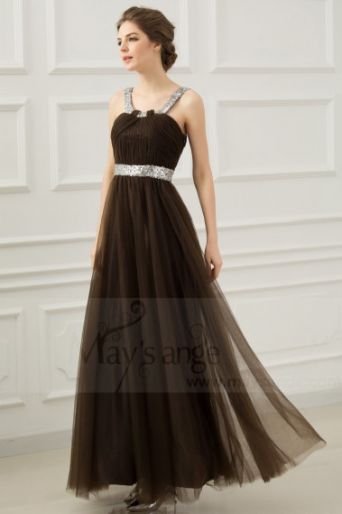 robe longue marron chocolat