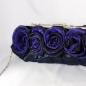 Sac soirée fleurs noir et violet - Ref SAC195 - 03