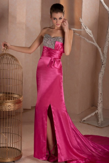 Longue robe Barbie échancrée avec traîne pour vos plus belles soirée - L272PROMO #1