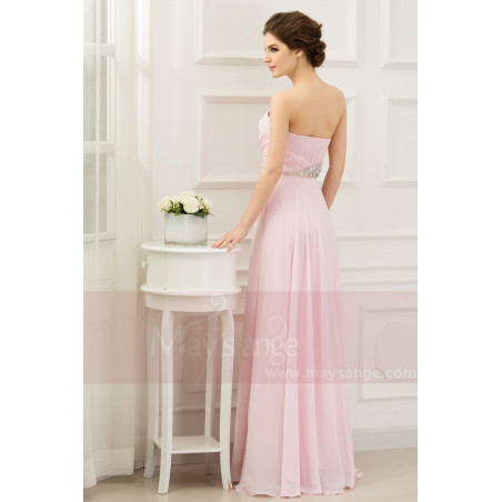 copy of Long Chiffon Evening Dress With Rhinestone Straps